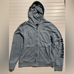 Hurley Light BlueGray Zip-Up Hoodie